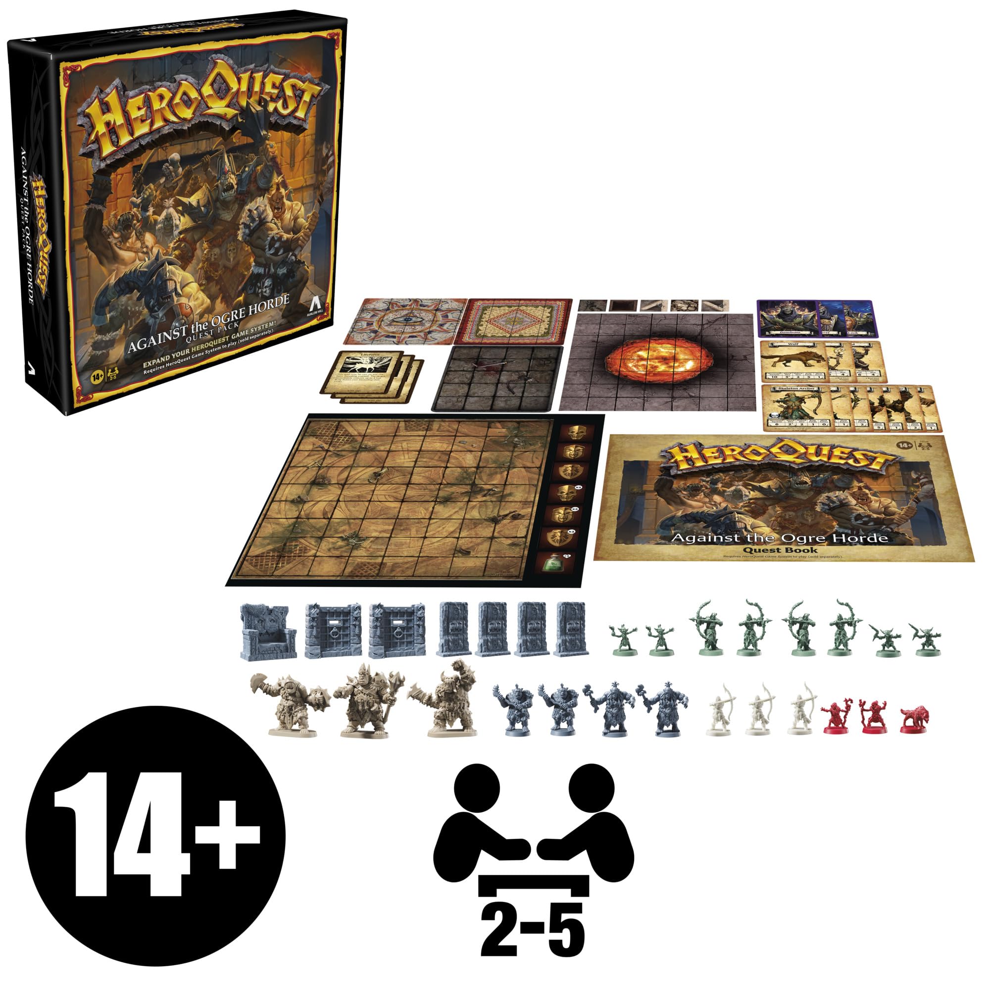 Avalon Hill Heroquest Against The Ogre Horde Quest Pack | Roleplaying Game | Ages 14+ | 2 to 5 Players | Requires HeroQuest Game System to Play, Multicolor, Pack 1 - Image 14