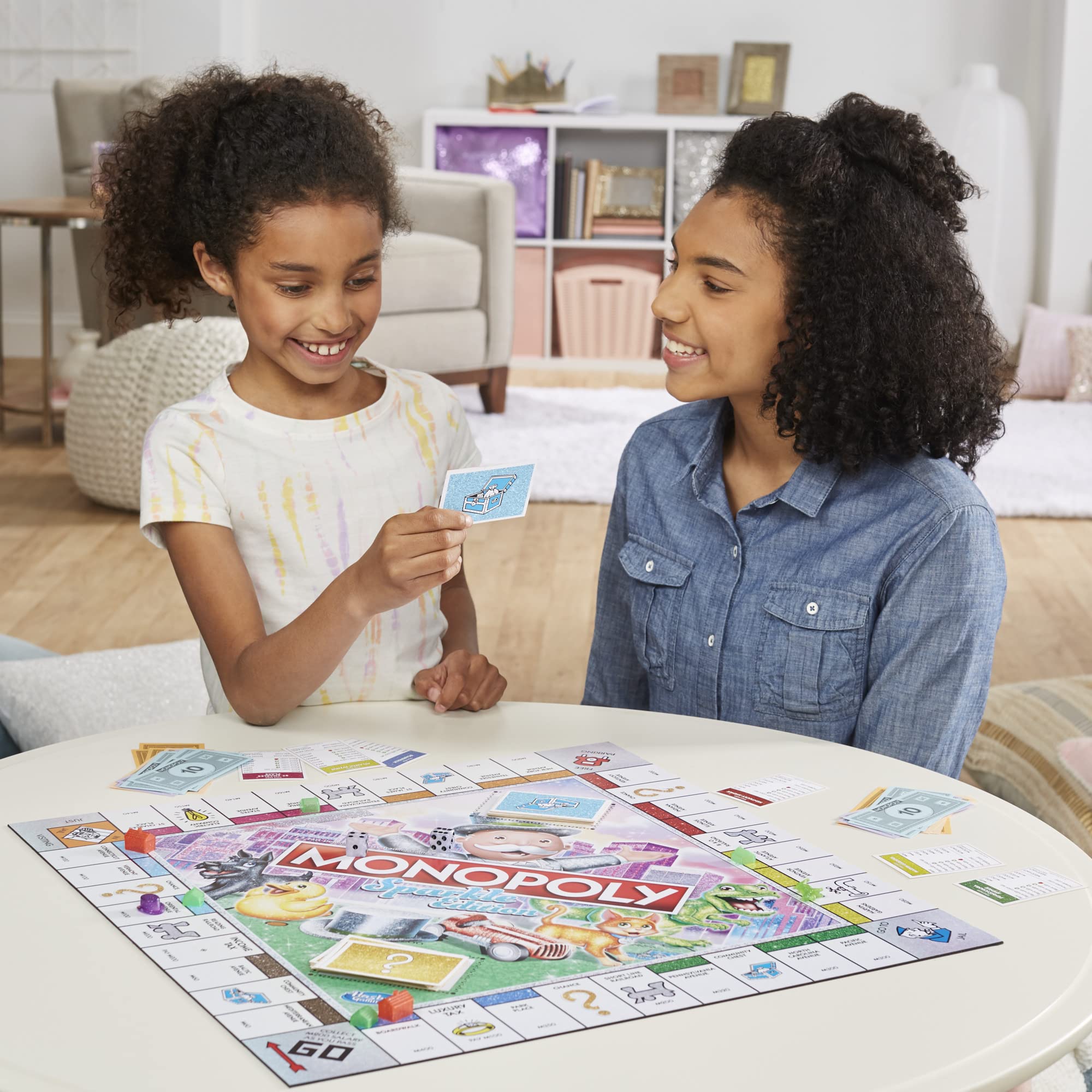Hasbro Gaming Monopoly Sparkle Edition Board Game, Family Games, with Glittery Tokens, Pearlescent Dice, Sparkly Look, (Amazon Exclusive) - Image 10