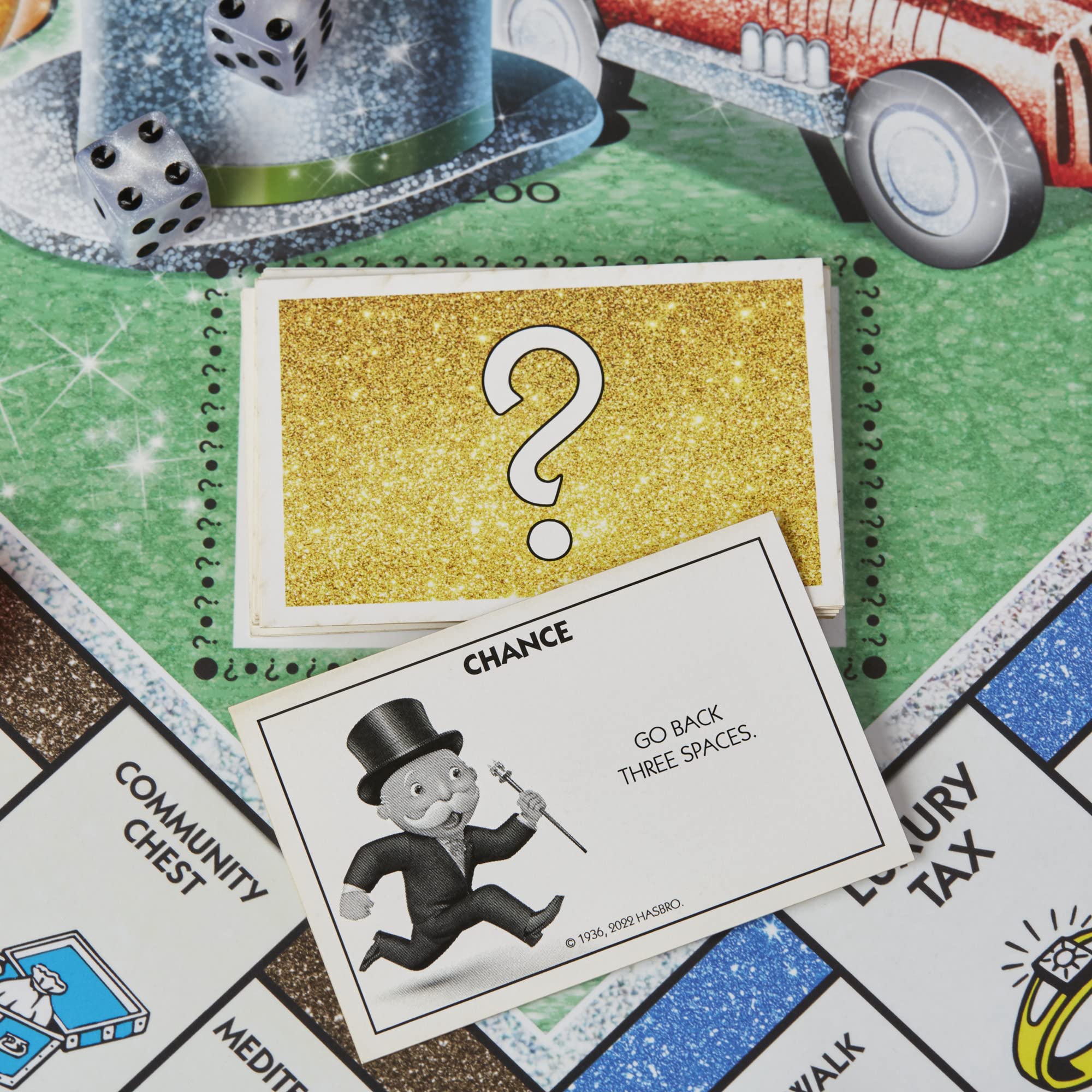 Hasbro Gaming Monopoly Sparkle Edition Board Game, Family Games, with Glittery Tokens, Pearlescent Dice, Sparkly Look, (Amazon Exclusive) - Image 6