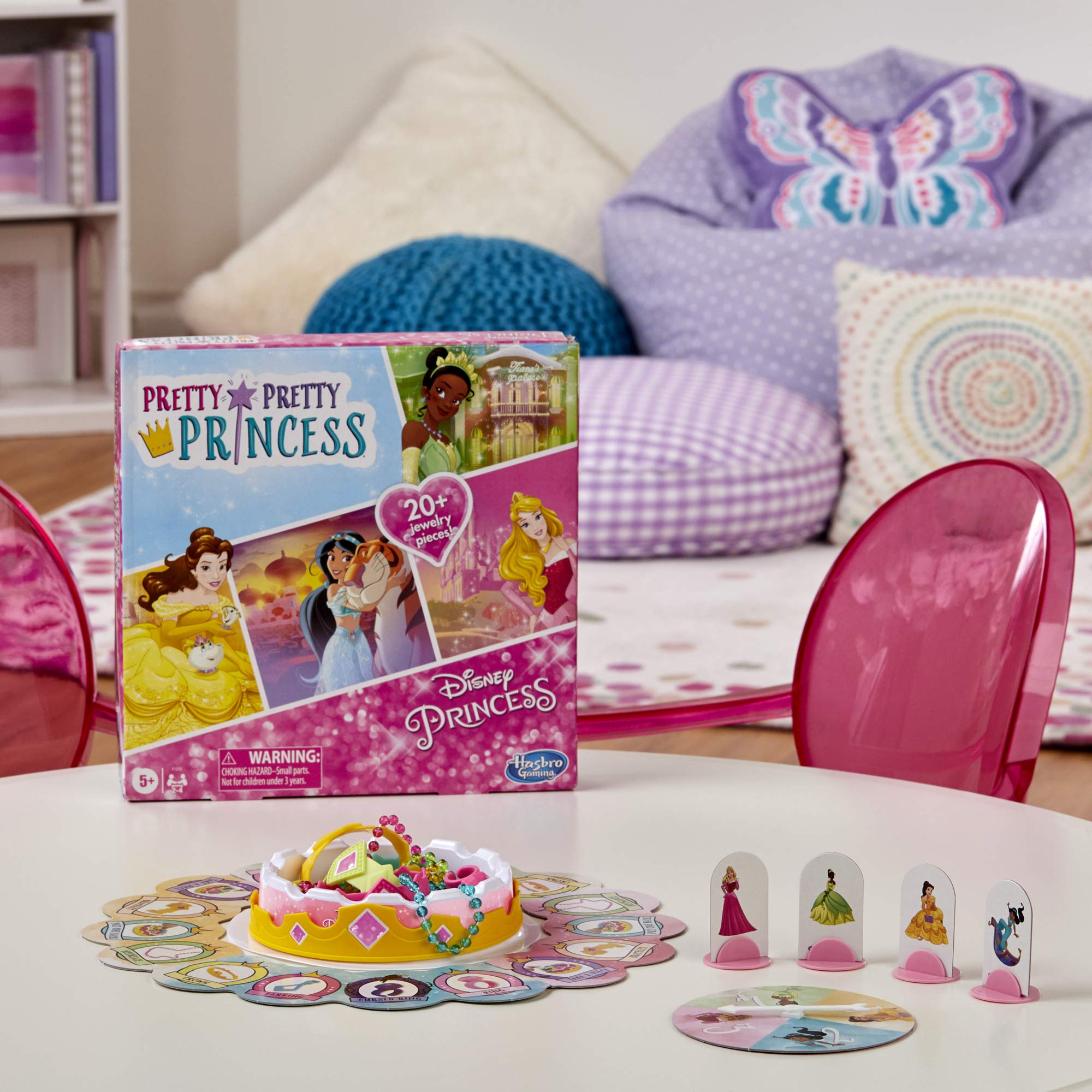 Hasbro Gaming Pretty Pretty Princess: Edition Board Game Featuring Disney Princesses, Jewelry Dress-Up Game for Kids Ages 5 and Up, for 2-4 Players (Amazon Exclusive) - Image 4