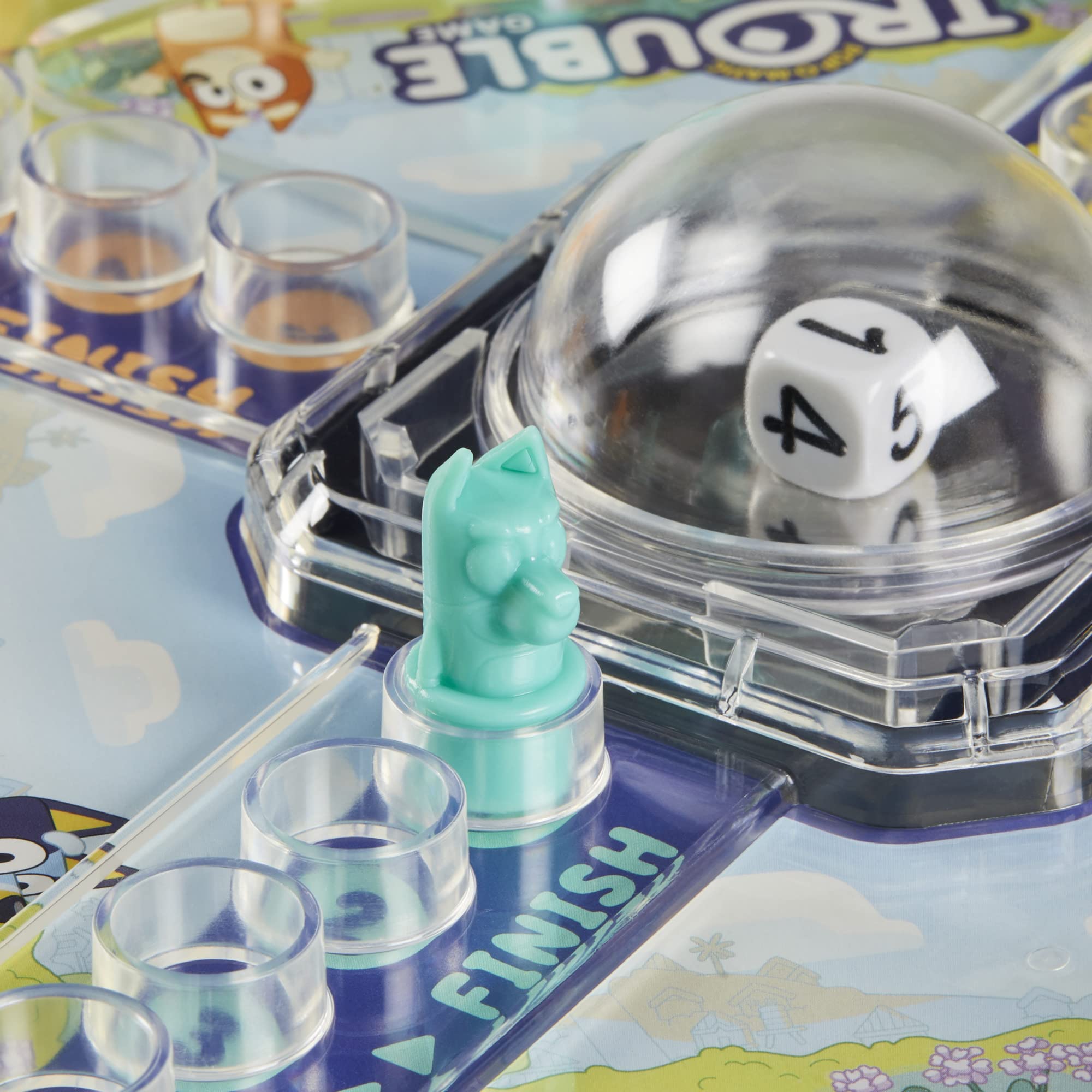 Hasbro Gaming Trouble: Bluey Edition Board Game for Kids, 2-4 Players, Race Bluey, Bingo, Bandit, or Chilli to The Finish, Ages 5 and Up (Amazon Exclusive) - Image 4