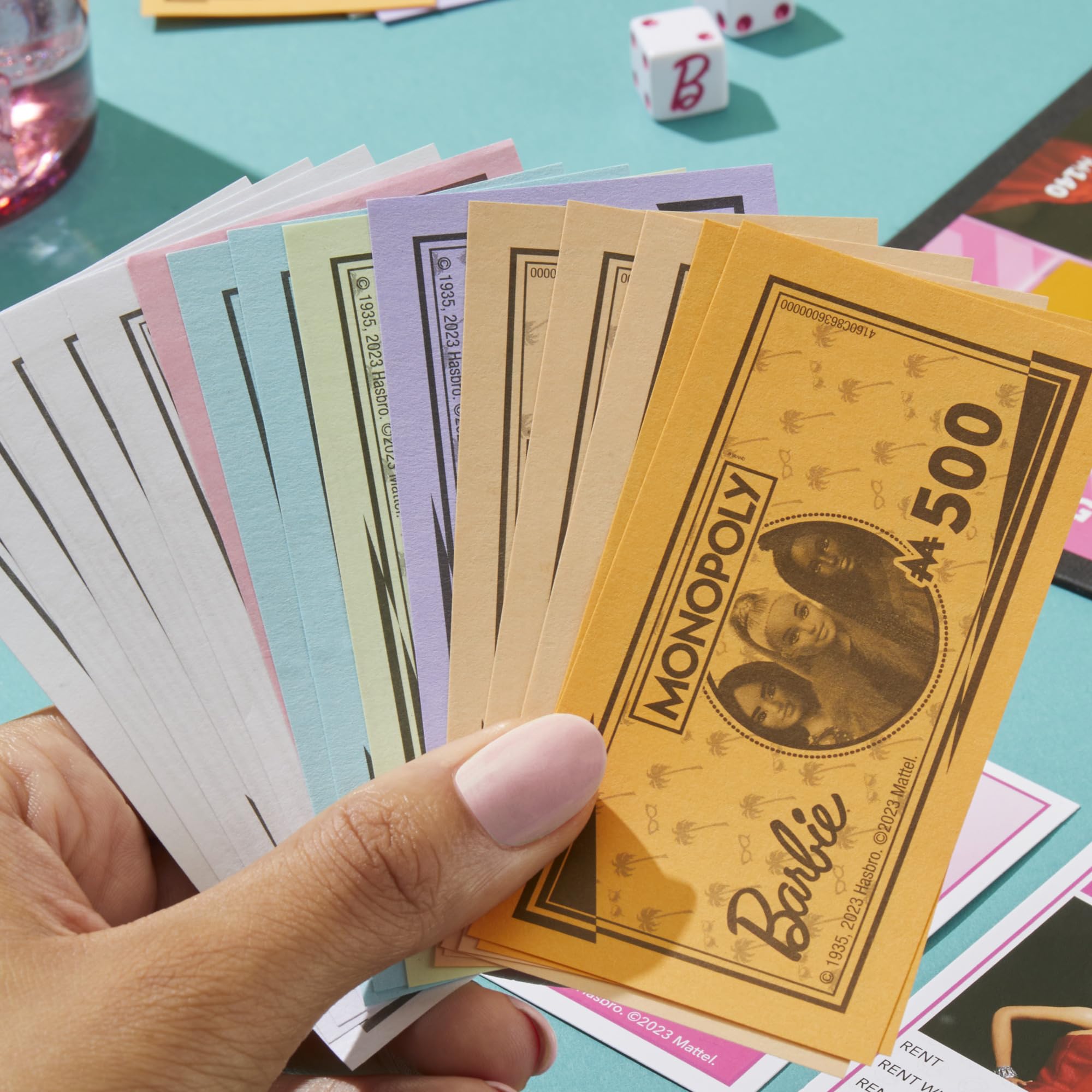 Monopoly: Barbie Edition Board Game, Ages 8+, 2-6 Players, Fun Family Games for Kids and Adults, with 6 Barbie-Themed Pink Zinc Tokens, Kids Gifts - Image 11