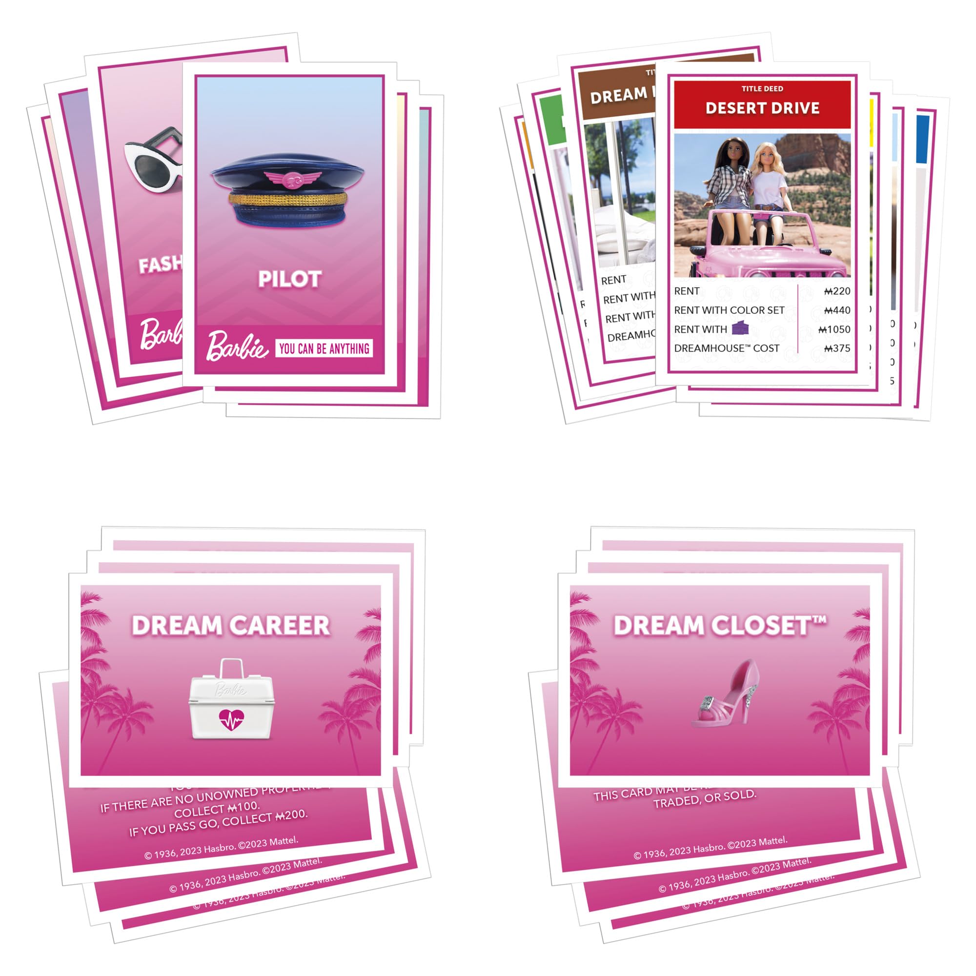 Monopoly: Barbie Edition Board Game, Ages 8+, 2-6 Players, Fun Family Games for Kids and Adults, with 6 Barbie-Themed Pink Zinc Tokens, Kids Gifts - Image 12
