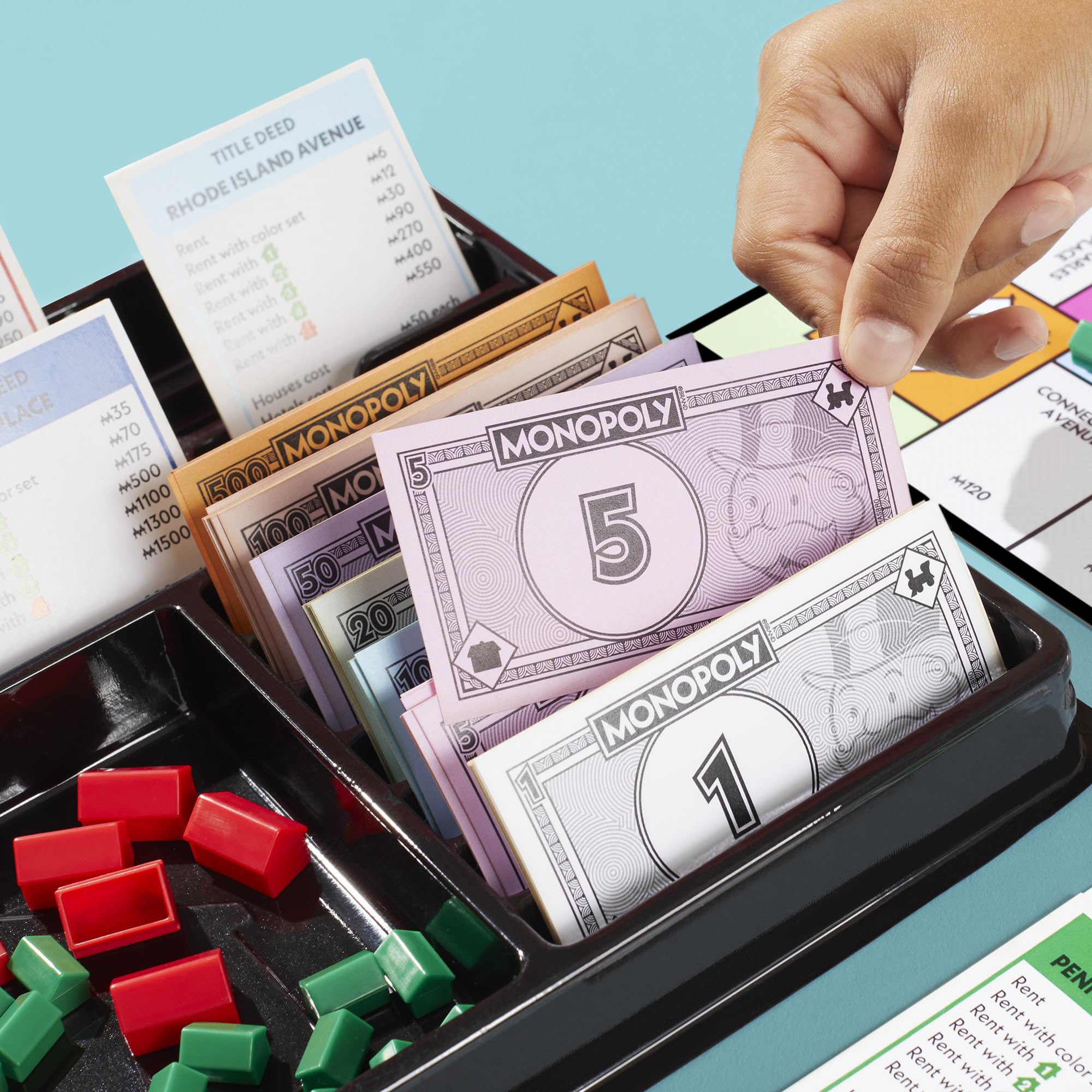 Monopoly Board Game | Classic Game with Storage Tray and Larger Tokens | Ages 8+ | 2 to 6 Players | Family Games for Kids and Adults | Kids Gifts - Image 4