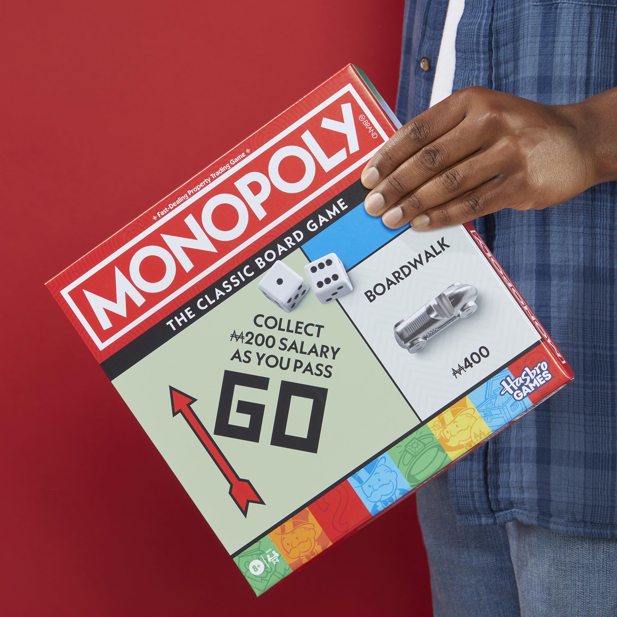 Monopoly Board Game | Classic Game with Storage Tray and Larger Tokens | Ages 8+ | 2 to 6 Players | Family Games for Kids and Adults | Kids Gifts - Image 9